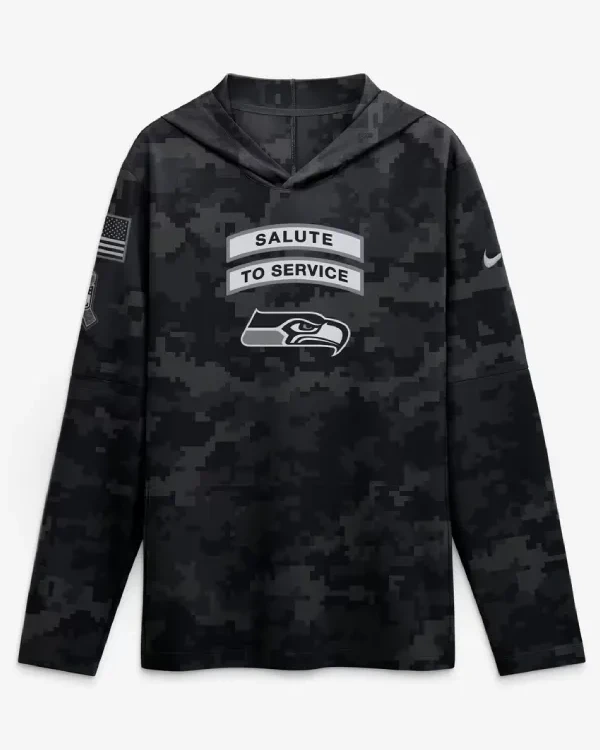 Seattle Seahawks Salute To Service Hooded Long Sleeve Shirt 2026