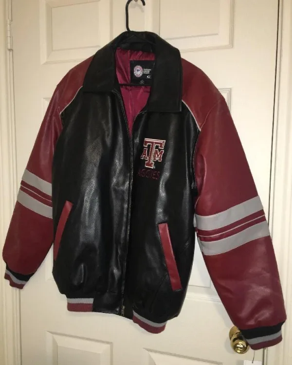 Texas A&M Aggies Leather Letterman Varsity Jacket