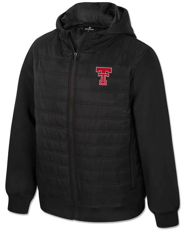 Texas Tech Red Raiders Full Zip Black Puffer Jacket