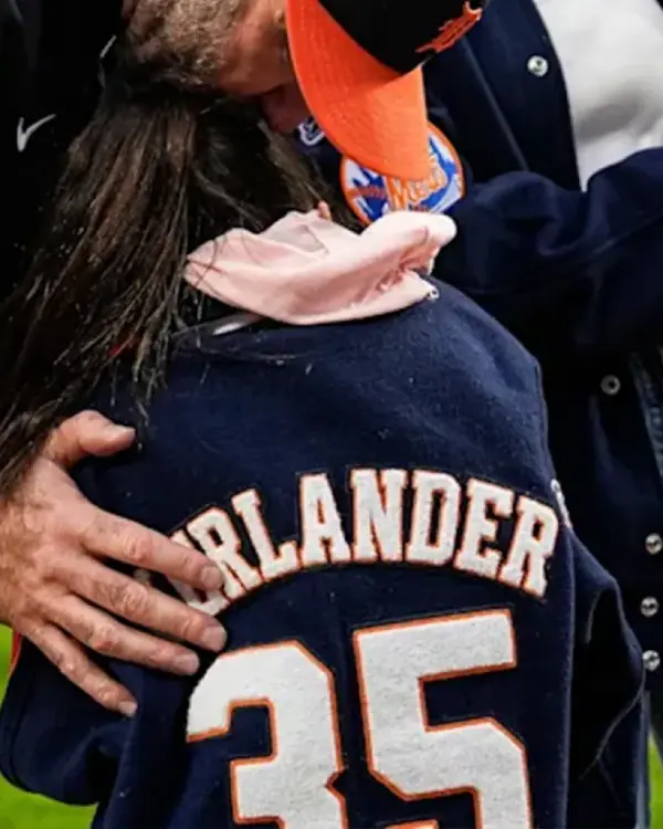 Verlander 35 Career Celebration Navy Varsity Jacket