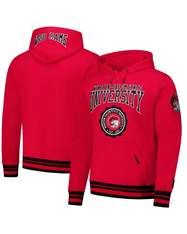 Winston-Salem State Rams Red Pullover Hoodie