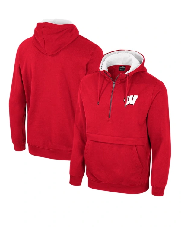 Wisconsin Badgers Half Zip Hooded Jacket