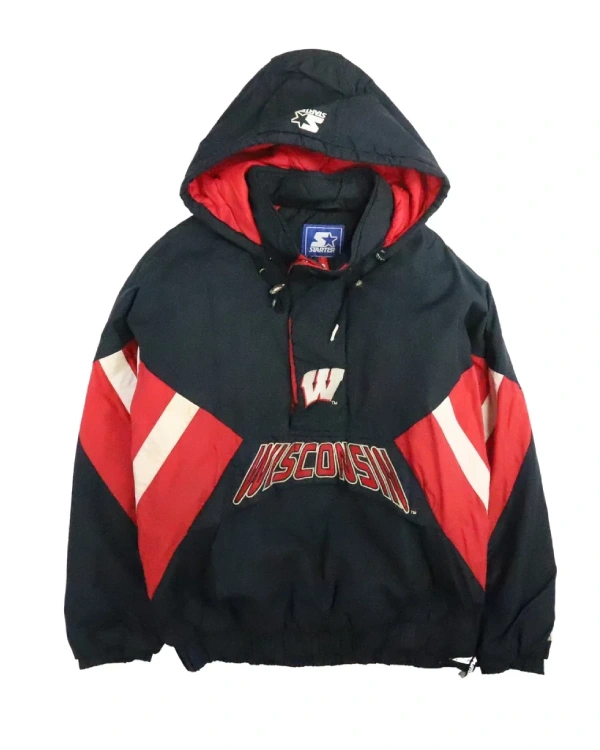 Wisconsin Badgers Half Zip Pullover Starter Jacket