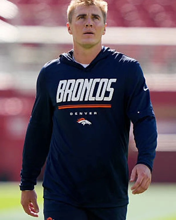 Bo Nix Broncos 2026 Sideline Long Sleeve Hooded T-Shirt