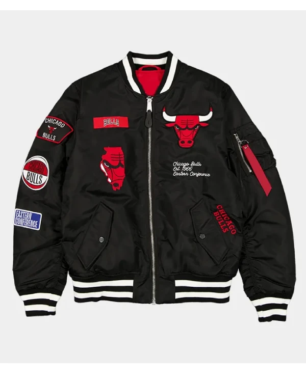 Chicago Bulls MA-1 Black Bomber Jacket