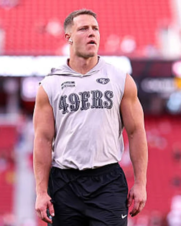 Christian McCaffrey 2026 49ers Salute to Service Sleeveless Hoodie