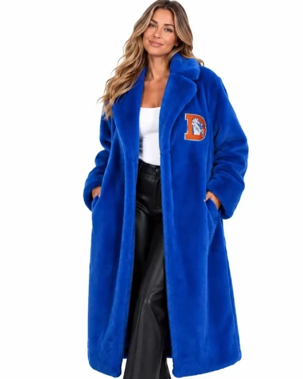 Denver Broncos FABGATING by Cuce Royal Blue Fur Coat