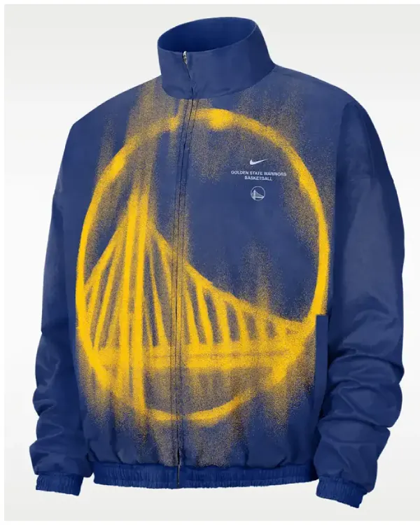 Golden State Warriors Nike Blue Woven Basketball Jacket