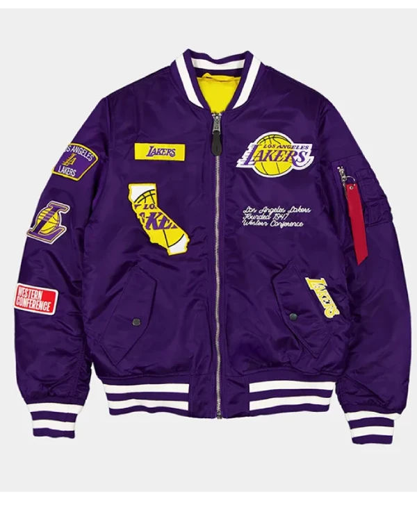 LA Lakers MA-1 Purple Bomber Jacket
