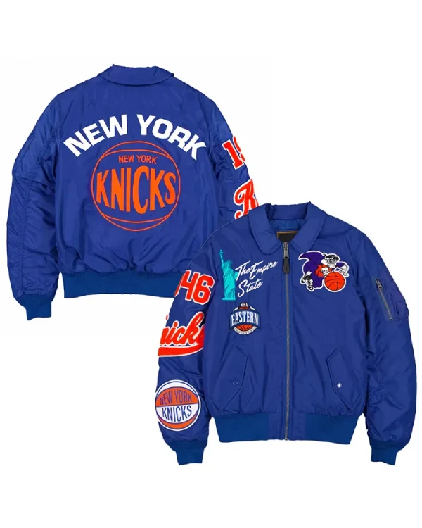 MA-1 New York Knicks Collared Bomber Jacket