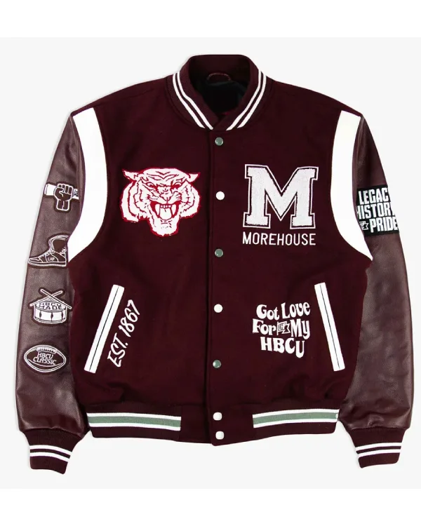 Morehouse Maroon Tigers Full-Snap Varsity Jacket