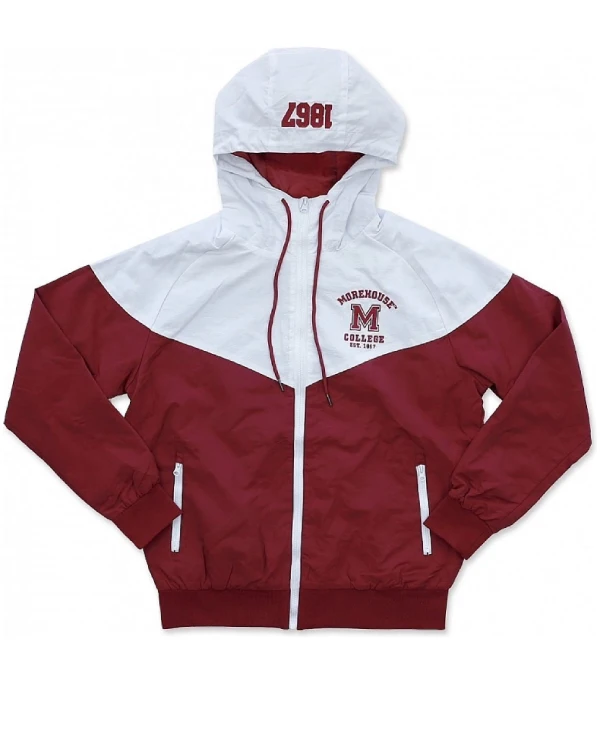Morehouse Maroon Tigers Windbreaker Hooded Jacket