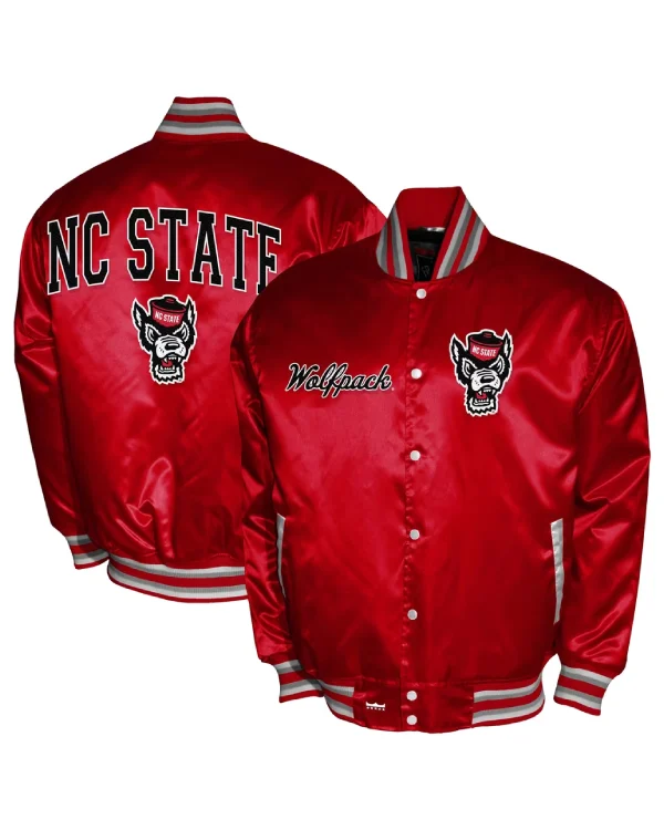 NC State Wolfpack Full-Snap Satin Jacket