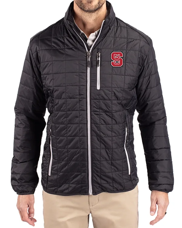 NC State Wolfpack Full Zip Black Puffer Jacket