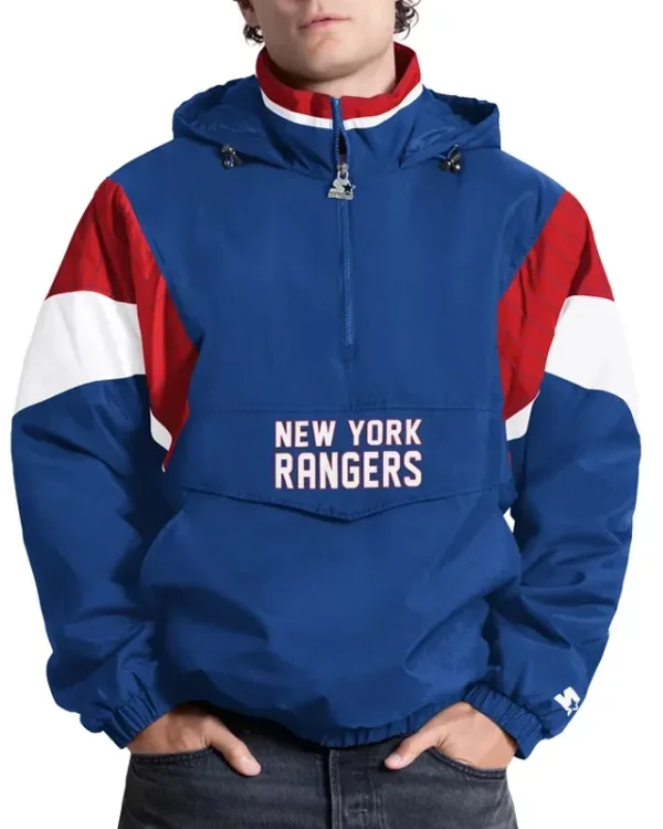 NY Rangers The Throwback Half-Zip Hooded Jacket