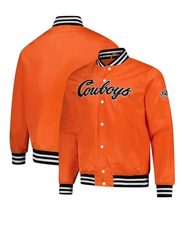 Oklahoma State Cowboys Orange Varsity Jacket