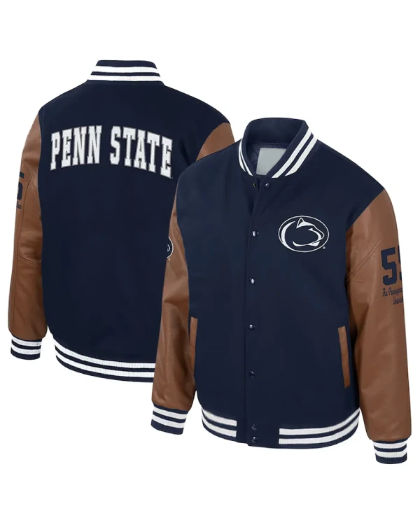Penn State Nittany Lions Brown Letterman Varsity Jacket