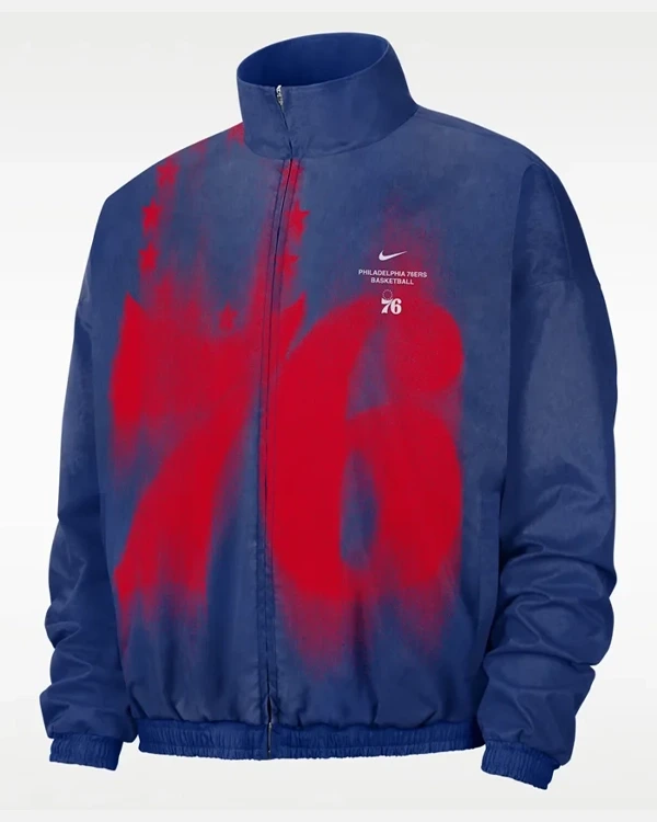 Philadelphia 76ers Nike Blue Woven Basketball Jacket