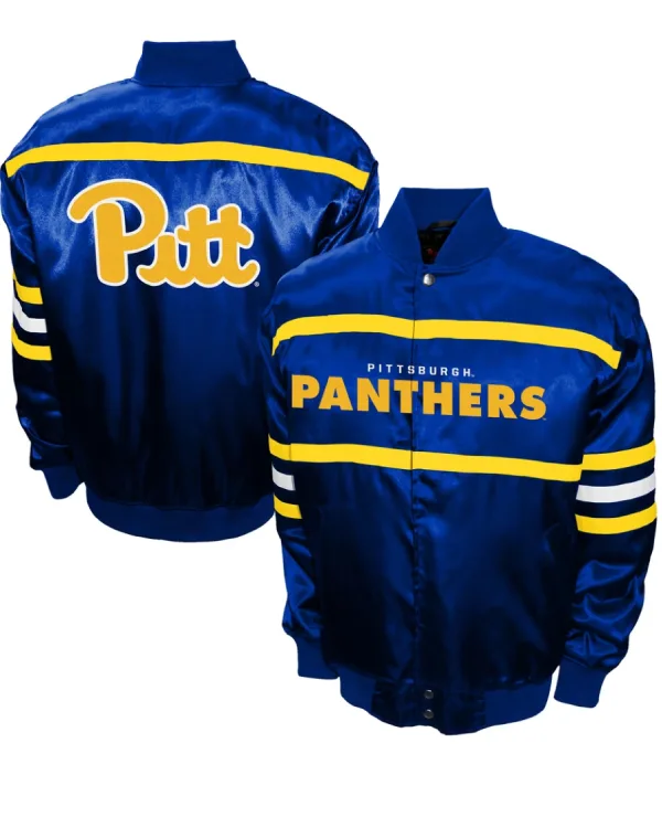 Pitt Panthers Full-Snap Satin Jacket