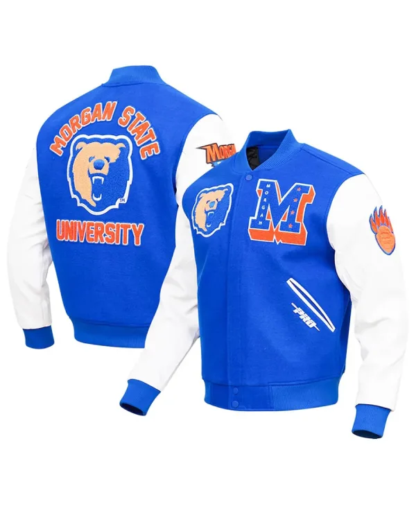 Royal Blue_White Morgan State Bears Classic Varsity Jacket