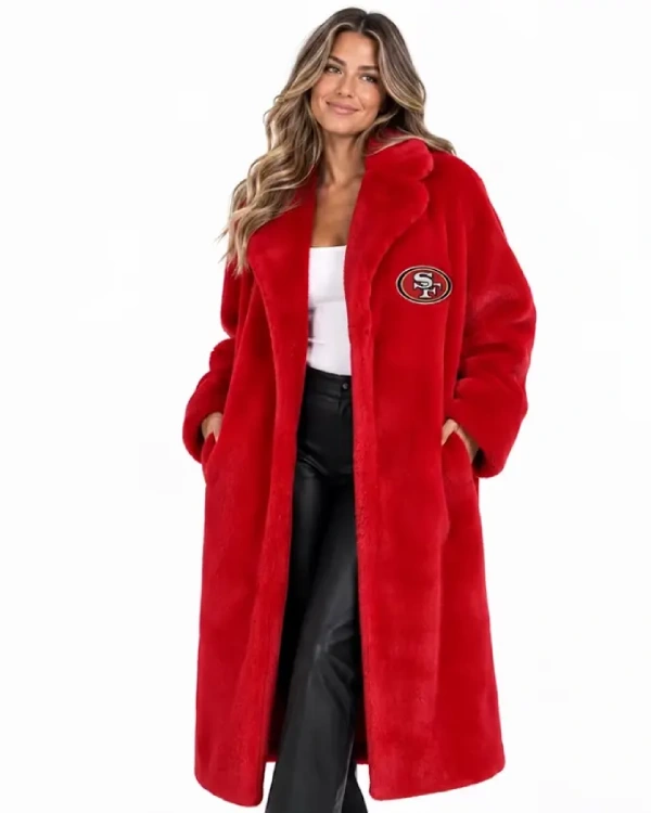 San Francisco 49ers FABGATING by Cuce Red Fur Coat