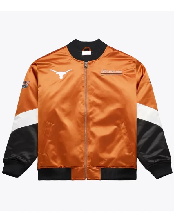 Texas Longhorns Triple Check Heavyweight Orange Satin Jacket